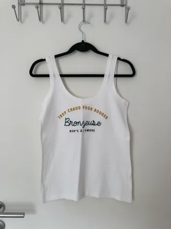 Débardeur blanc Bronzeuse Bizzbee taille S