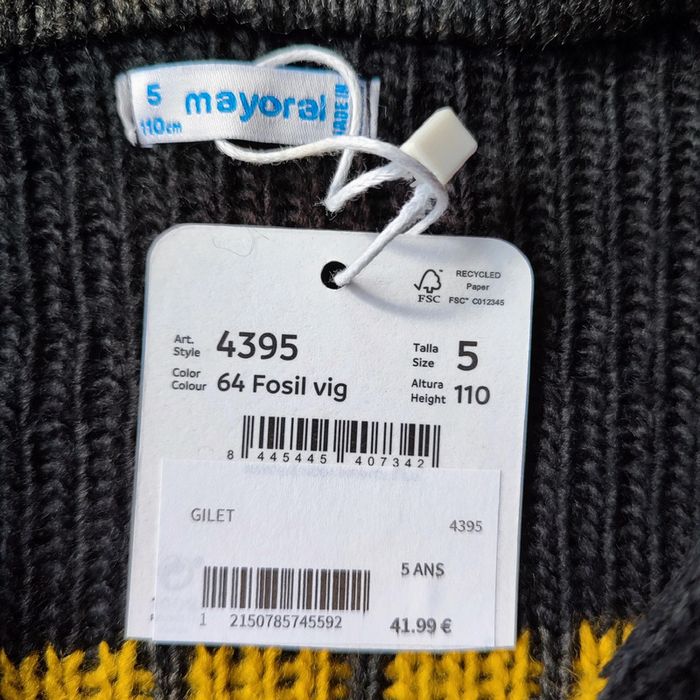 Pull d'hiver gris foncé avec capuche et fermeture éclair pour enfants de 5 ans ou 110 cm,Mayoral - photo numéro 2