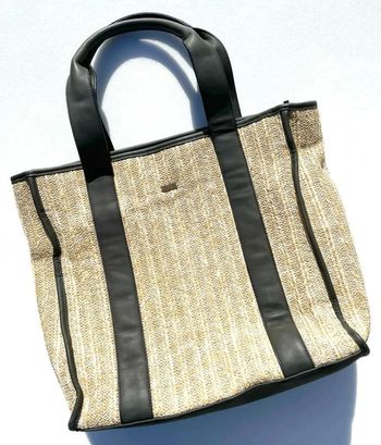 Sac Roxy en paille et coton avec poche isotherme