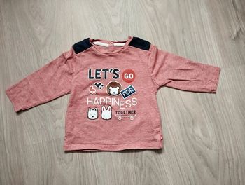 Tee-shirt rouge et blanc 12 mois