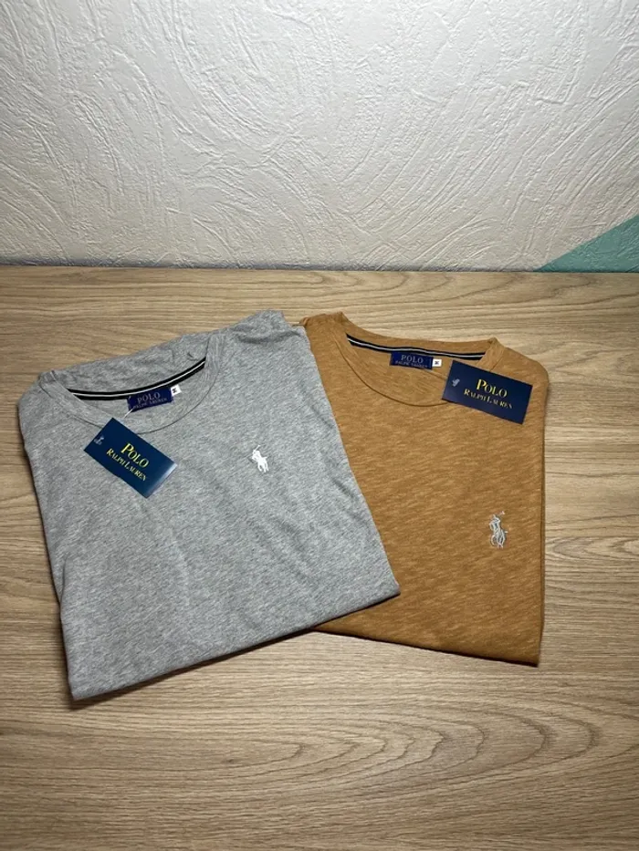 Lot de 2 T-shirt Ralph Lauren - taille M - couleur gris et marron