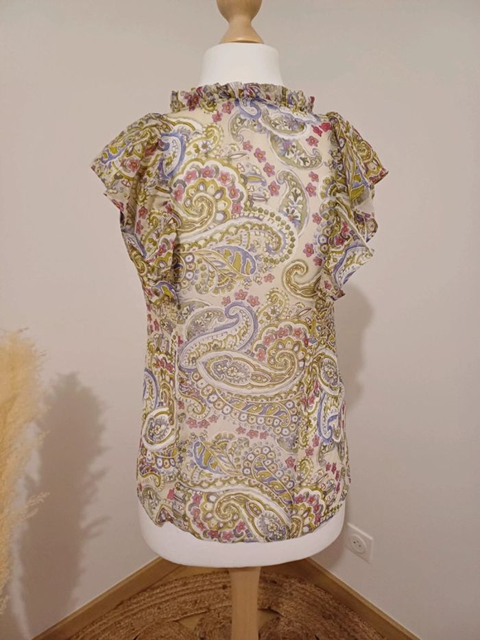 Blouse transparente à motifs Mango taille M 38 - photo numéro 7