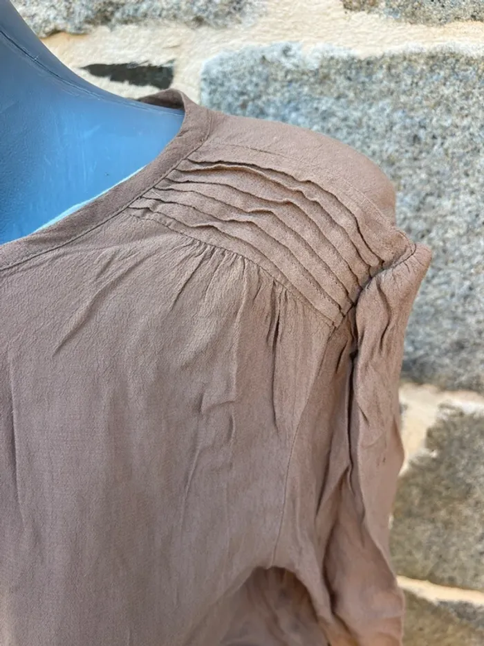 Chemise camel à manche longue - U - photo numéro 3