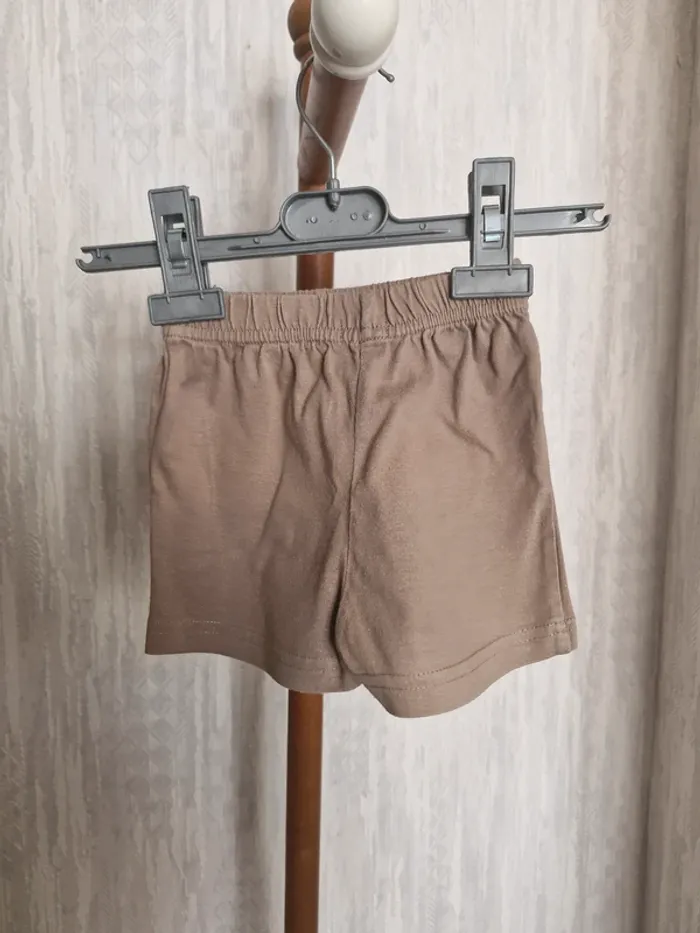 Short bébé mixte 18 mois Tex Baby marron clair beige coton - photo numéro 4