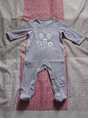 Pyjama velours gris 9 mois