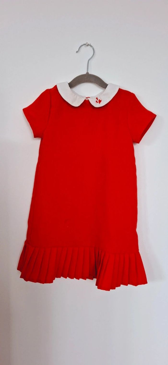 Robe rouge avec col claudine - tenue habillée garantie - photo numéro 2