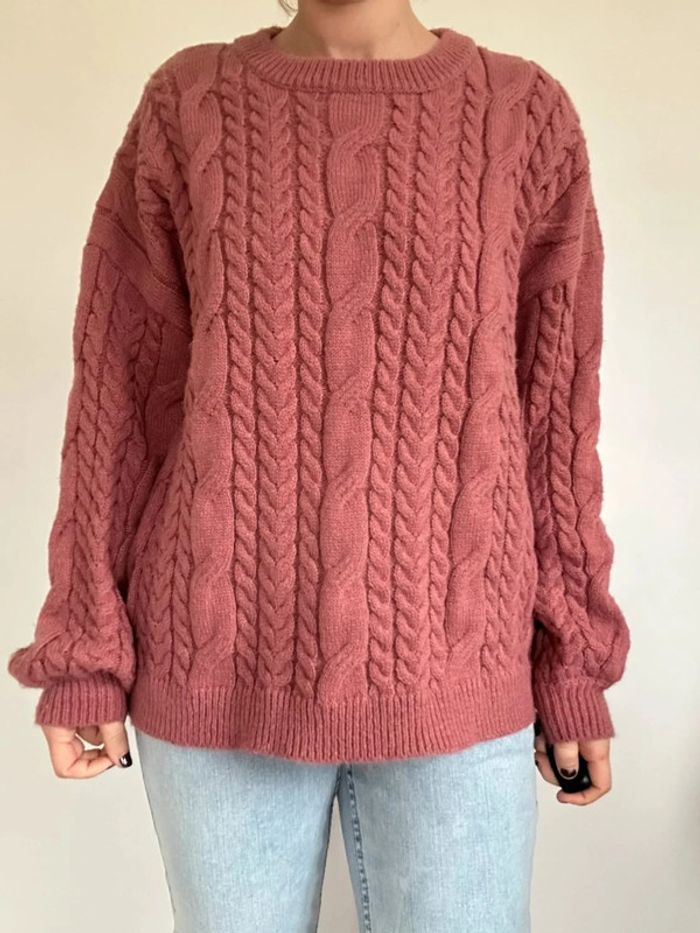 Pull torsadé vieux rose New Collection – Doux et cosy, taille unique (36-42), très bon état 💖 - photo numéro 7
