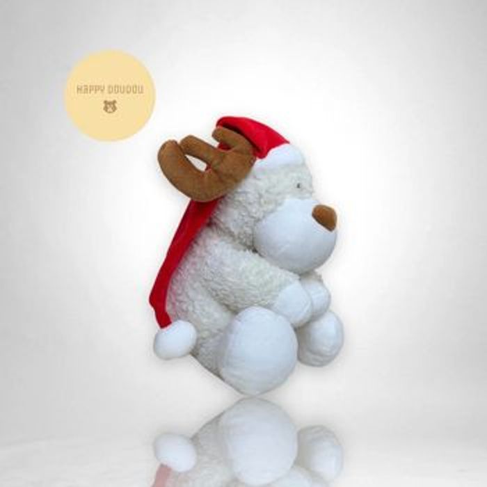 Peluche doudou renne elan bonnet rouge Orchestra A326 - photo numéro 2