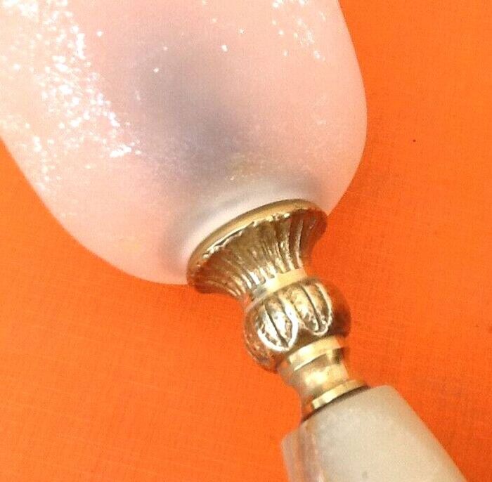 Lampe tulipe Pierre d' onyx et laiton - photo numéro 7