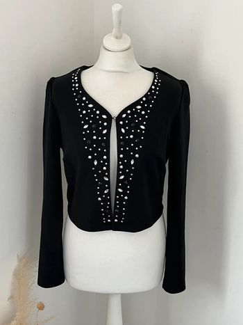 Veste blazer court à perles mim S comme neuve