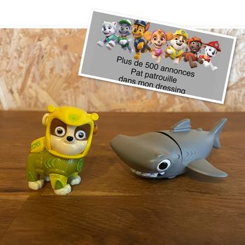 Idée Cadeau 🎁 Figurine Aqua Pups de Ruben avec son requin marteau de la Pat Patrouille Paw Patrol