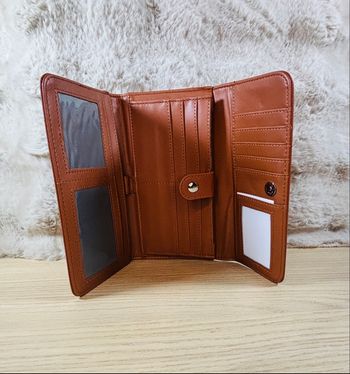 Portefeuille porte-chéquier marron pratique & élégant neuf