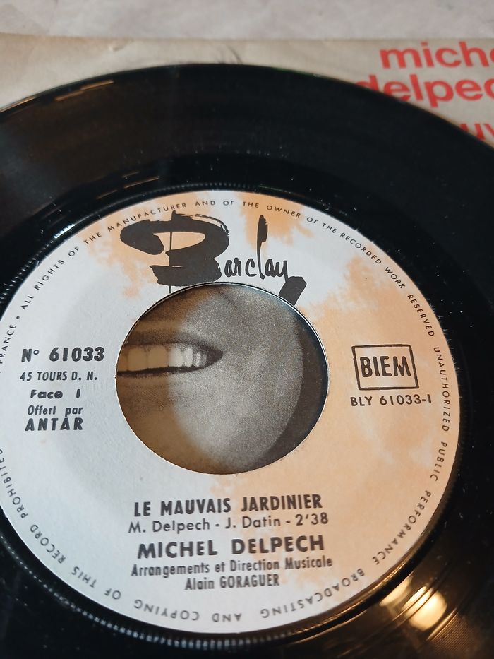 45T Michel Delpech : Les mauvais jardinier - photo numéro 5