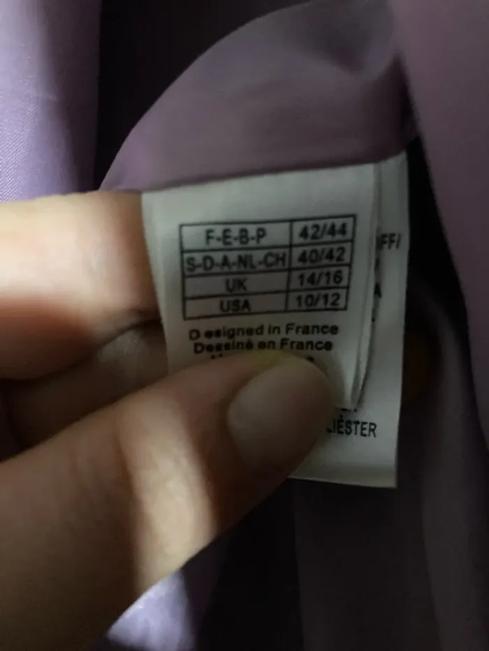 Manteau lilas Anne Weyburn – Taille 42/44 – Demi-saison avec capuche amovible - photo numéro 3