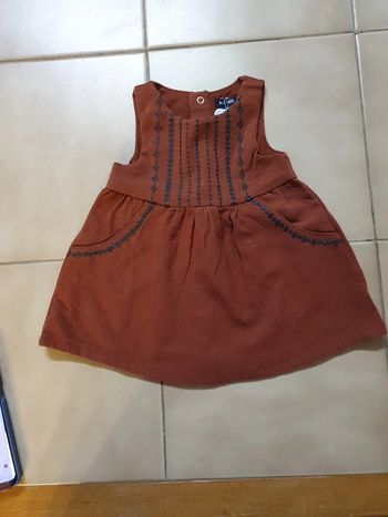 Robe sans manche velours pressions dos 3 mois kiabi