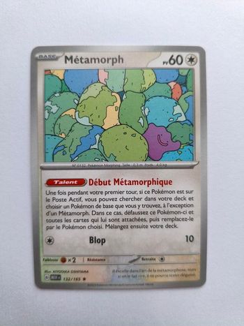 Carte Pokemon METAMORPH 132/165 RARE (NON HOLO) EV3.5 MEW 151 FR NEUF