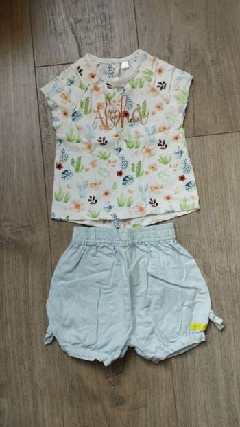 Ensemble t-shirt et short 9 mois