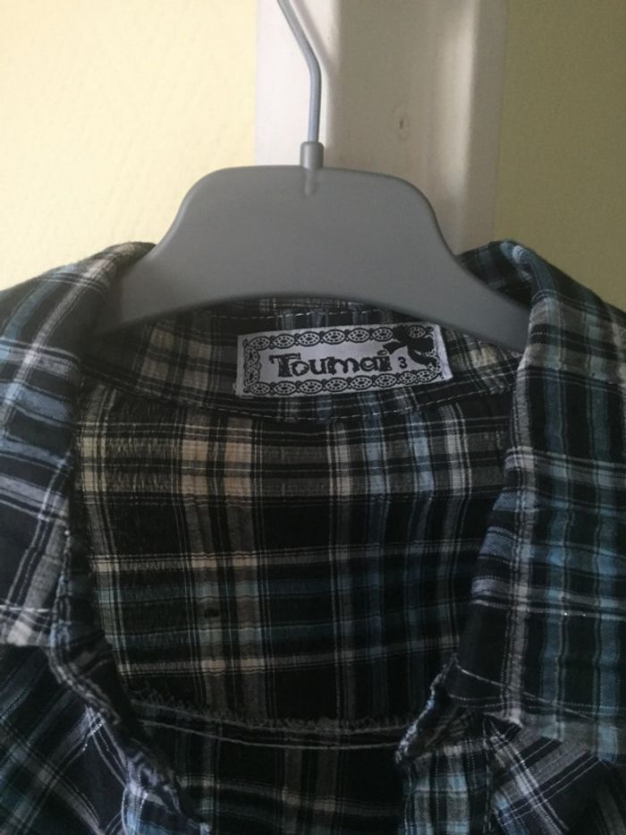 LOT de 2 chemises à carreaux longues avec ceinture - photo numéro 6