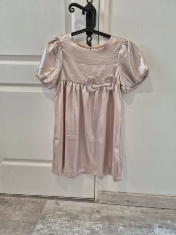 Robe ceremonie rose métallisé 10 ans