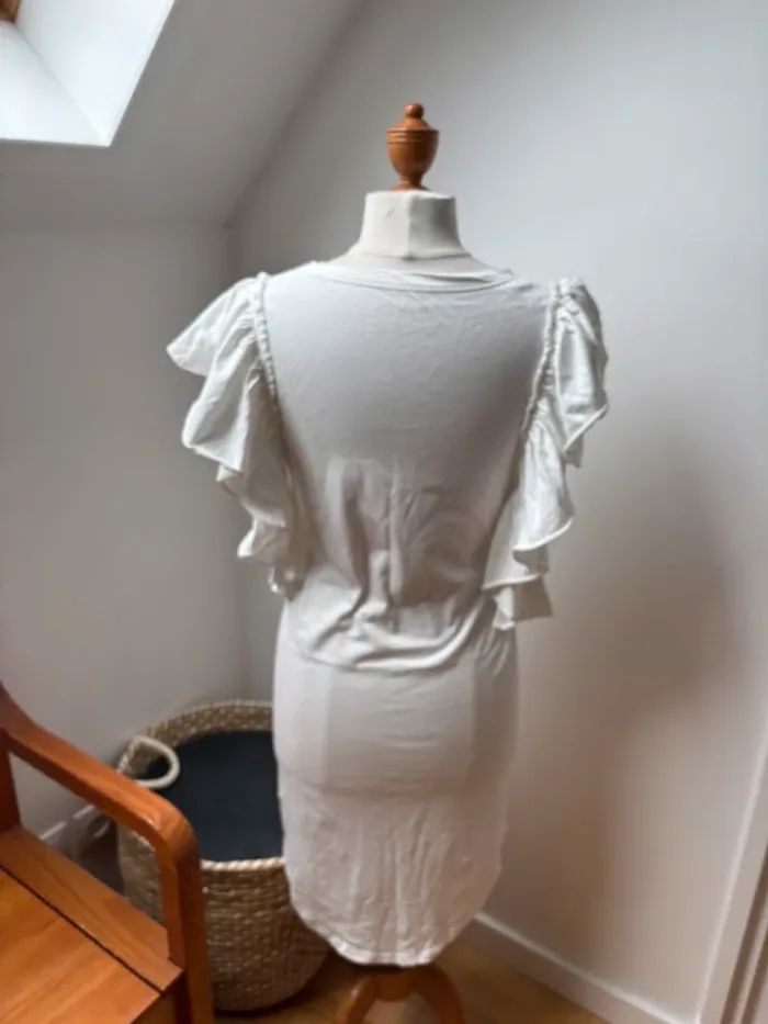 🤍 Robe Zadig & Voltaire blanche volants - décontractée & stylée - M - photo numéro 8
