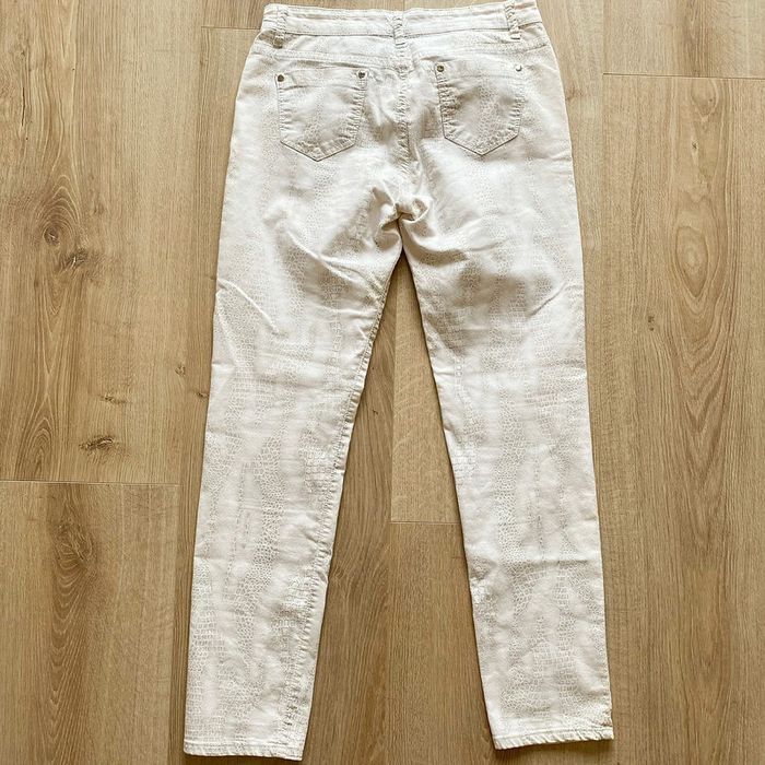 BS Fashion Vintage Slim Jeans Crocodile Pattern Blanc Femme Exclusive Collection (Taille 42) - photo numéro 8