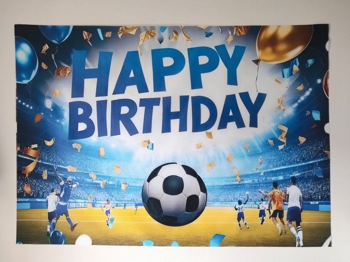 Toile de fond photographie 150cm x 210 cm - Anniversaire sur le thème du foot ⚽