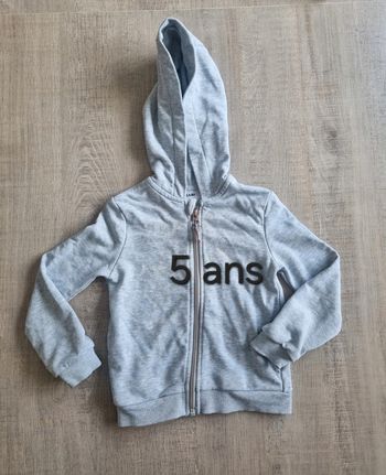 Veste zippée sweat fille 5 ans