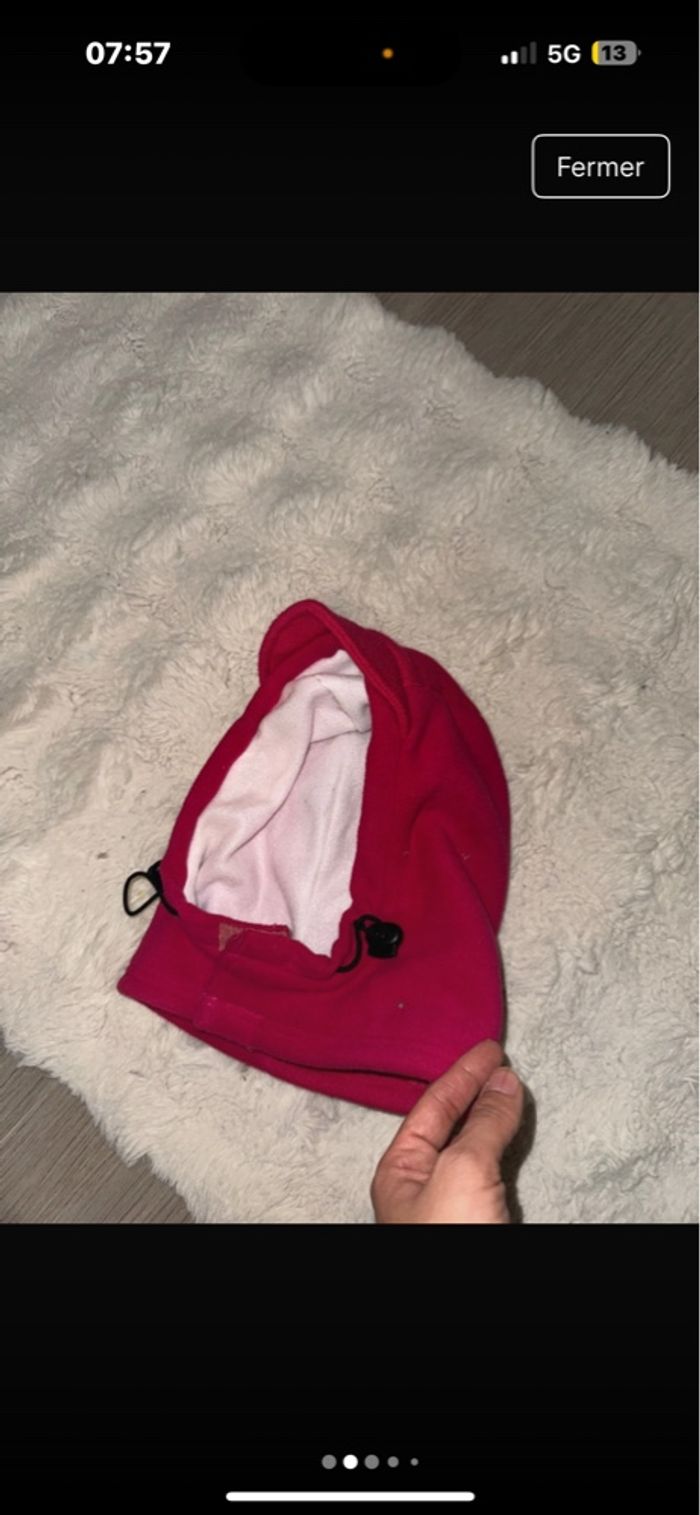 Cagoule fille rose fushia 5/8 ans - photo numéro 3