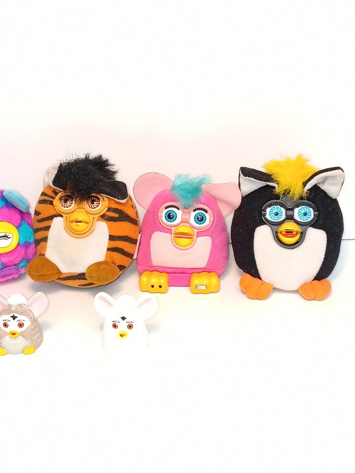 Lot 7 figurines peluche vintage furby taille 11cm pour la plus grande - photo numéro 3
