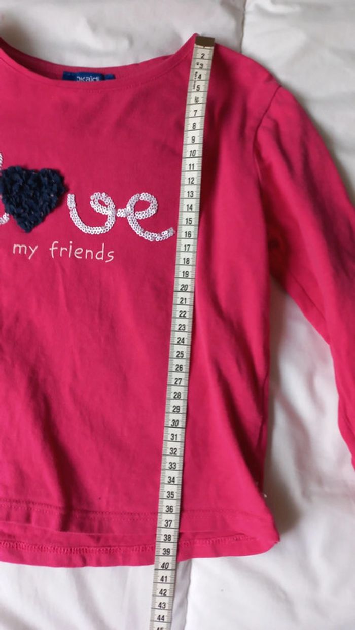 T-shirt rose LOVE t6ans okaidi - photo numéro 5