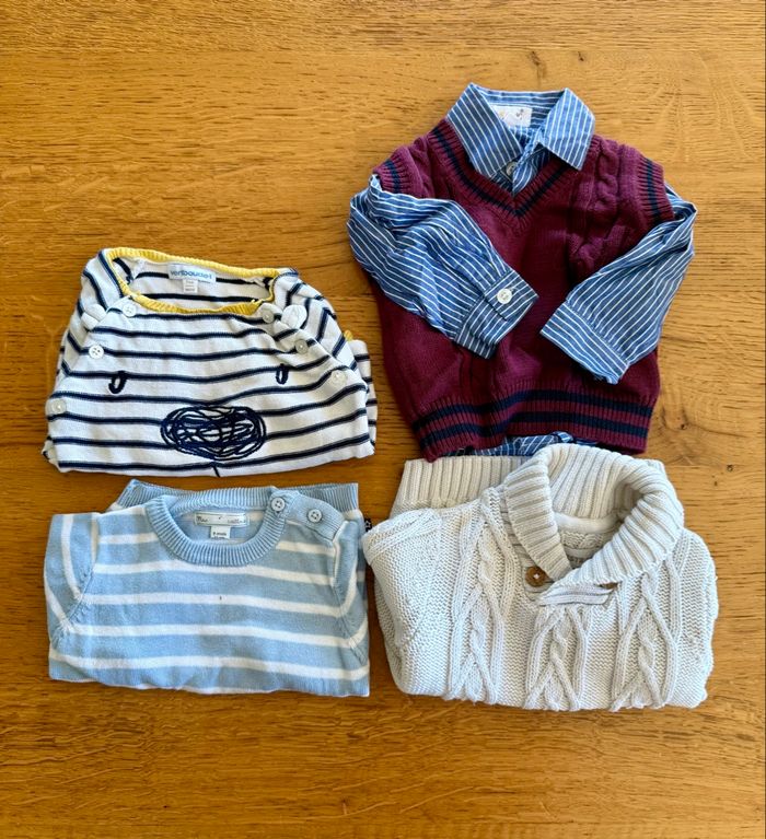 Lot pull garçon 9 mois