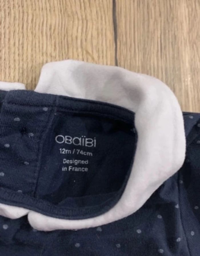 Ensemble fille pentalon rouge et haut bleu - 12mois - obaibi - photo numéro 14