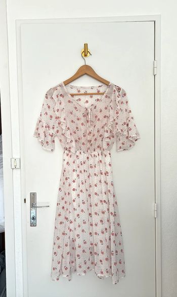 Robe volantée blanche à motifs cerisiers Corée du Sud neuve