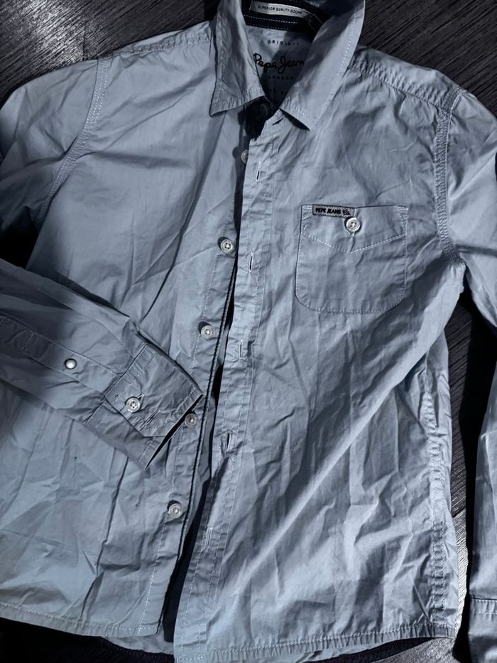 Chemise pépé jeans bleu drapeau arrière de la chemise - photo numéro 2