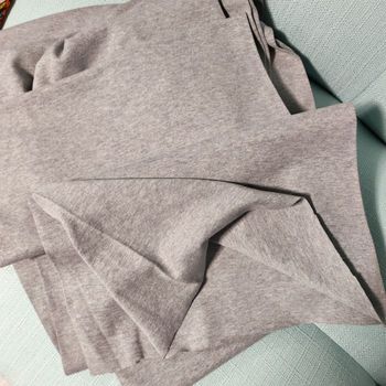 1 mètre tissu bord côte gris chiné