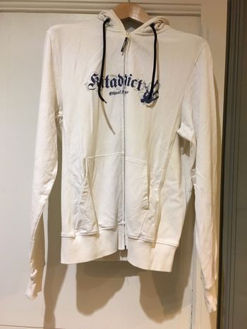 Gilet / Veste avec capuche et fermeture éclair blanc marque kitaddict taille S
