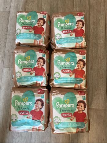 Mega pack de 144 couches pampers harmonie taille 6 neuf