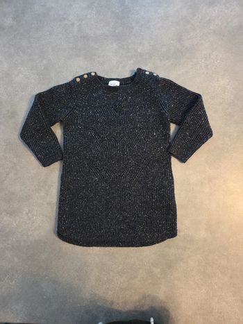 Robe pull hiver fille épais bleu marine métallisé T3ans TBE tape a l'œil