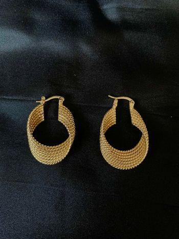 Boucles d' oreilles créoles multiples plaque or