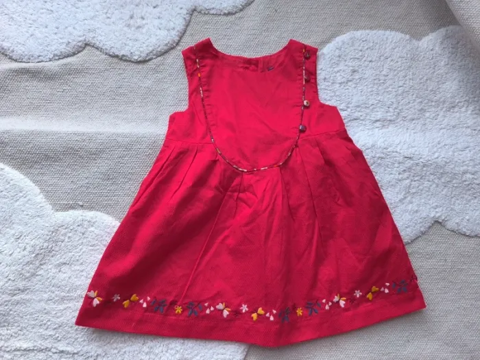 👗 Robe rouge brodée Sergent Major – Taille 12 mois 👶