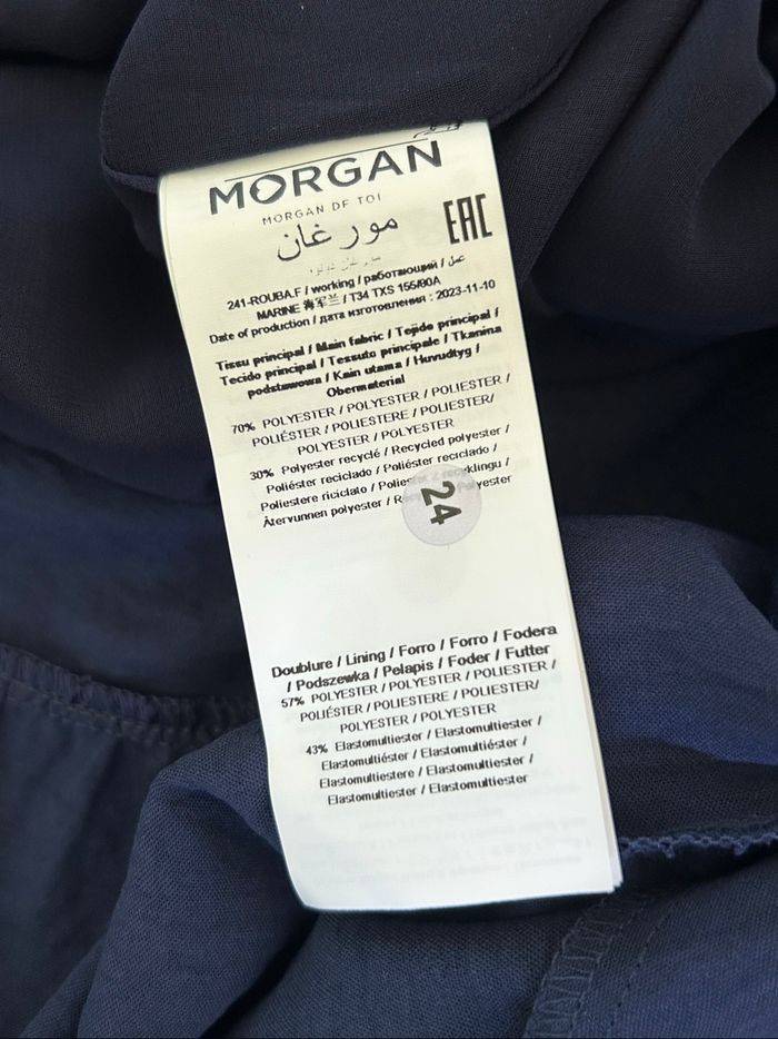 Robe bleue marine neuve à manches courtes Morgan taille 34 (valeur 60€) - photo numéro 10