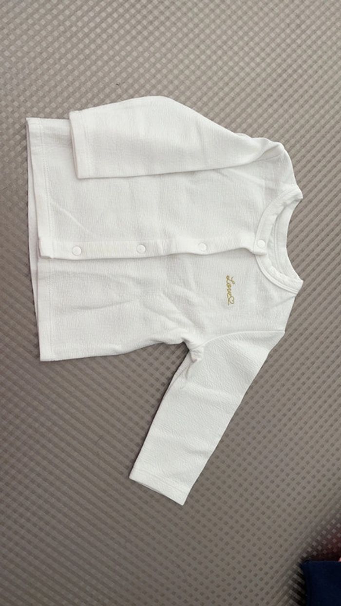 Veste habillée blanche mention Love 9 mois