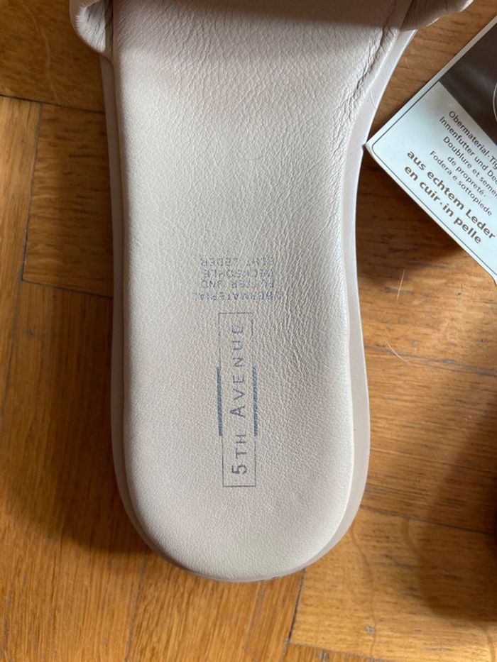 Mules beige 5 th avenue cuir taille 39 neuf - photo numéro 3