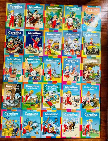 Lot exceptionnel de 25 livres bd albums Caroline Pierre Probst vintage bords colorés