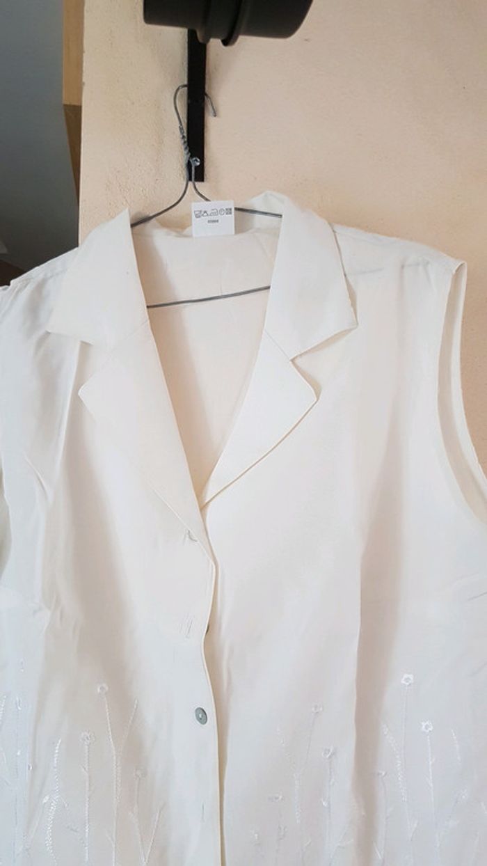 Chemisier sans manches ecru - photo numéro 3