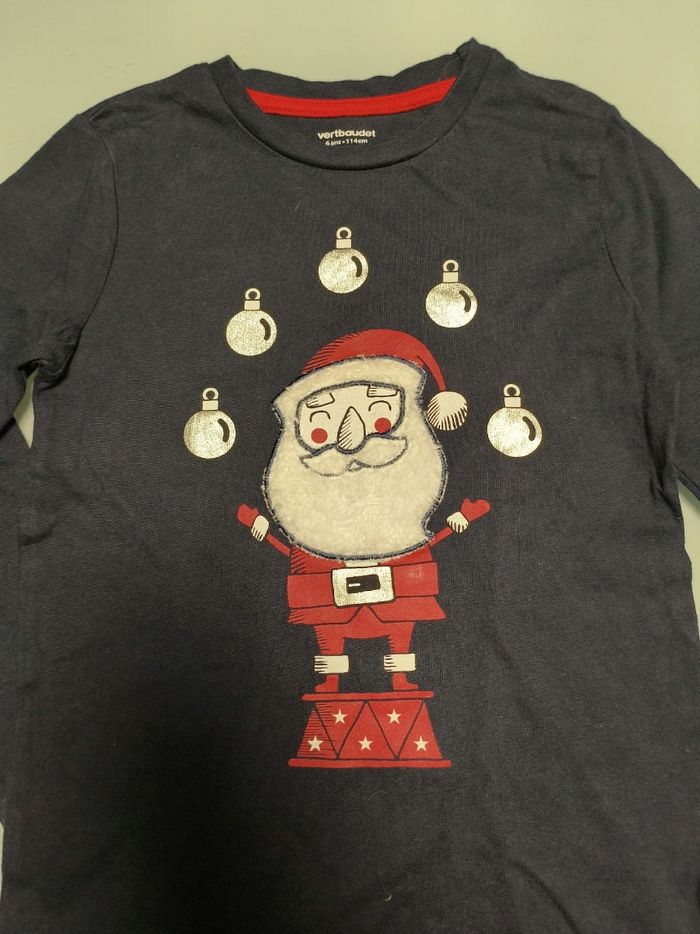 Tee-shirt manches longues Noël taille 6 ans 114 cm - photo numéro 3