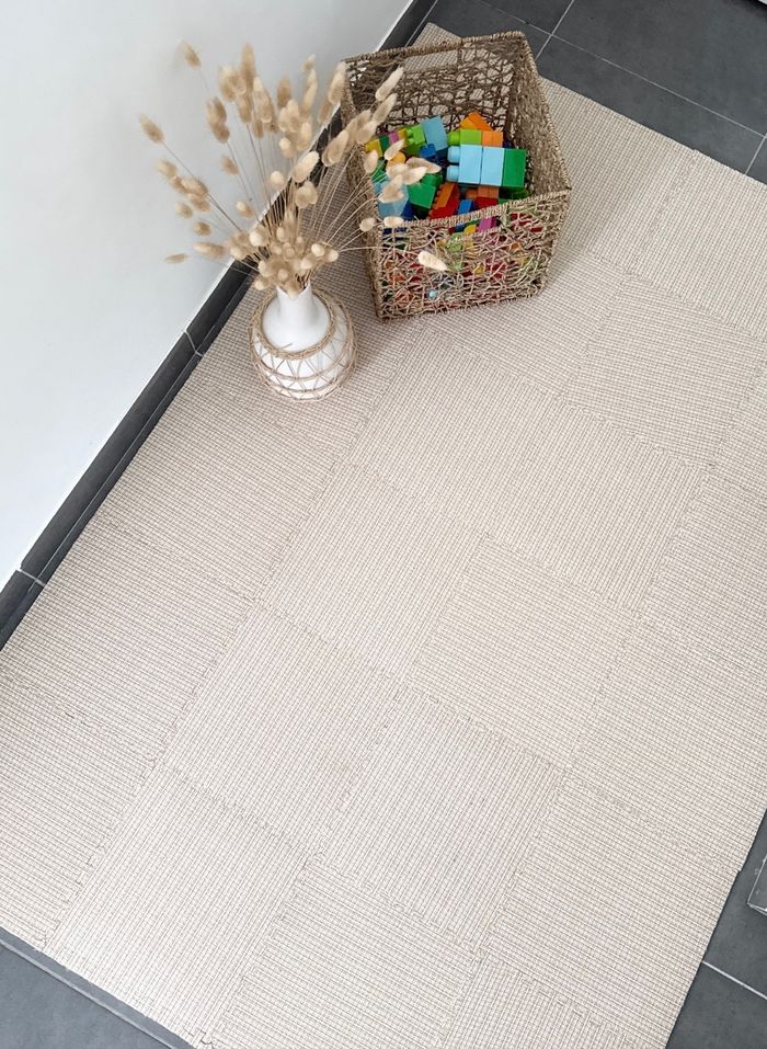 Lot de 24 tapis Puzzle - décoration lin  beige 180.01 * 120 * 0.6 cm - photo numéro 5