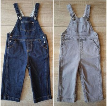 Lot de 2 salopettes Petit Bateau - 6 mois