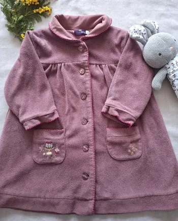 Rode de chambre peignoir sergent major 24 mois 2 ans rose coton