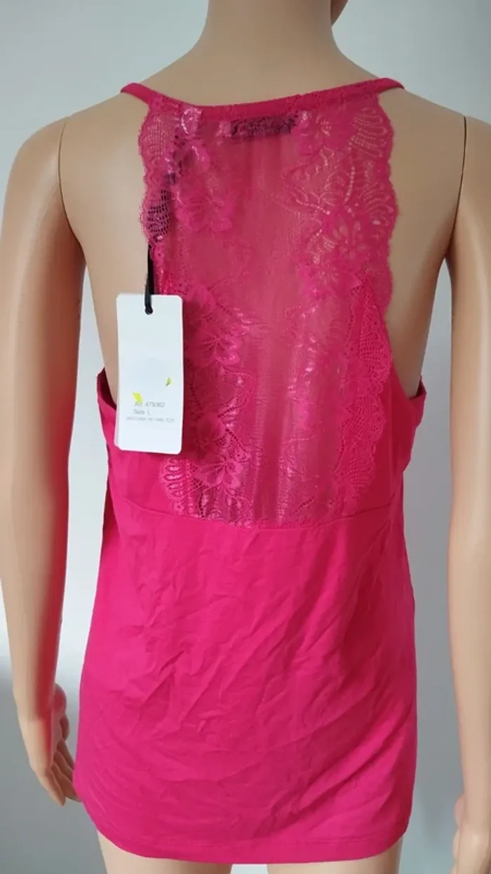 Débardeur top rose fushia femme taille l - photo numéro 7